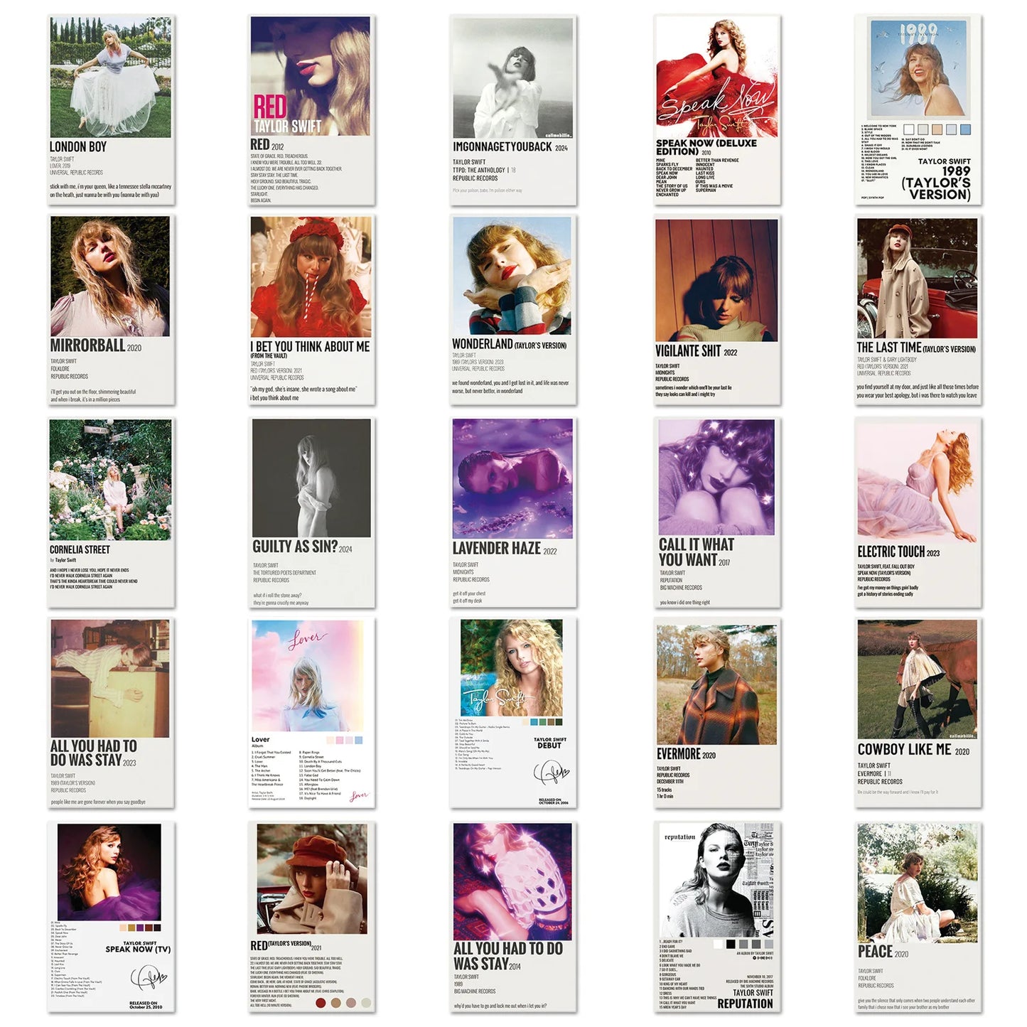 Taylor Swift Decoration Cards